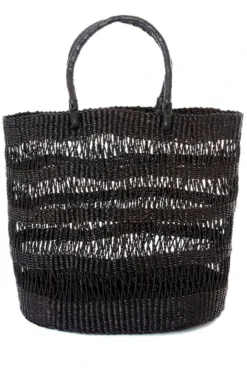 Swahili African Modern Veta Vera Raven Lace Weave Shopper Bag