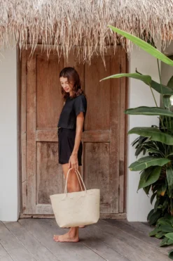 Village Thrive Avery Rattan Day Tote Bag