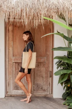 Village Thrive Accessories Bela Rattan Tote Bag