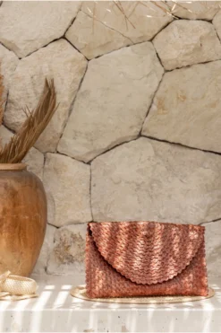 Village Thrive Accessories Rattan Clutch Bag