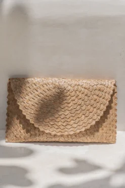 Village Thrive Accessories Rattan Clutch Bag