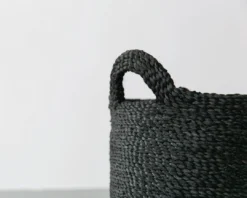 Will & Atlas Oval Jute Baskets - Charcoal
