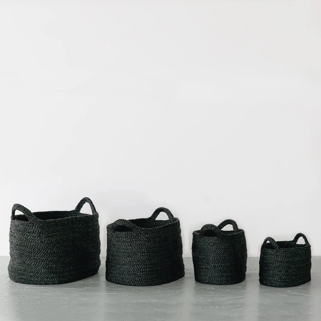 Will & Atlas Oval Jute Baskets - Charcoal 3 Will & Atlas Oval Jute Baskets - Charcoal
