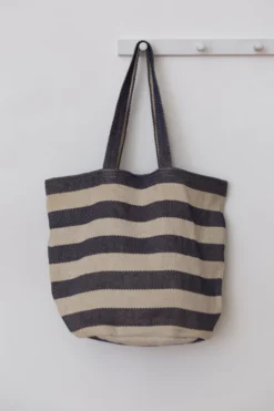Will & Atlas Provence Striped Oversized Tote - Indigo + White
