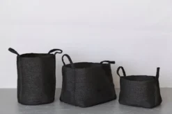 Will & Atlas Home Goods Small Jute Basket - Charcoal