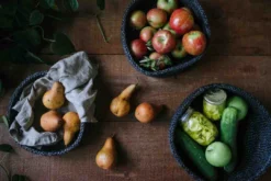 Will & Atlas Trio Of Round Jute Baskets - Charcoal