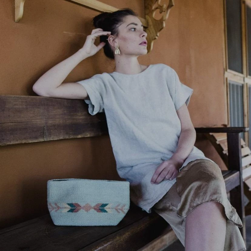 MZ Fair Trade Wind + Arrows Wool Clutch Bag Accessories 5 MZ Fair Trade Wind + Arrows Wool Clutch Bag Accessories