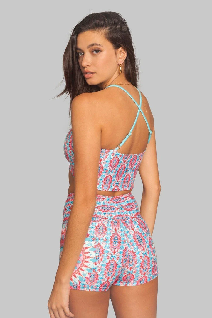 Wolven Activewear + Athleisure Crossover Recycled High-Waisted Short - Amalfi 5 Wolven Activewear + Athleisure Crossover Recycled High-Waisted Short - Amalfi