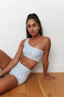 Wolven Reversible One Shoulder Recycled Top - Aquarius Activewear + Athleisure