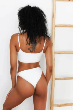 Wolven Reversible Ruched Recycled Swimsuit Top - Aquarius