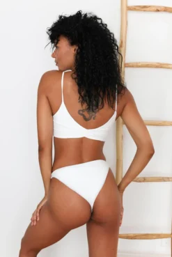 Wolven Reversible Ruched Recycled Swimsuit Top - Aquarius