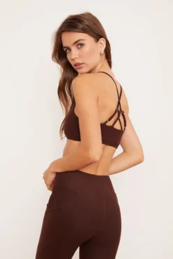 Wolven Reversible Crisscross Recycled Bra - Chai Activewear + Athleisure