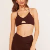 Wolven Reversible Crisscross Recycled Bra - Chai Activewear + Athleisure