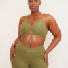 Wolven Reversible Crisscross Recycled Bra - Eucalyptus Activewear + Athleisure