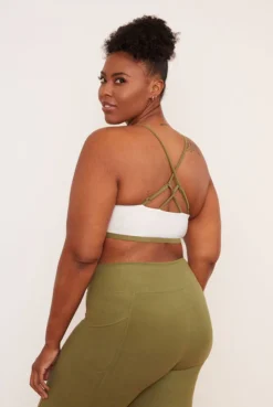 Wolven Reversible Crisscross Recycled Bra - Eucalyptus Activewear + Athleisure