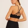 Wolven Reversible Crisscross Recycled Bra - Onyx Activewear + Athleisure