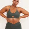 Wolven Activewear + Athleisure Reversible Crisscross Recycled Bra - Thyme