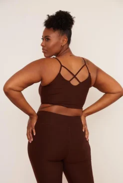 Wolven Reversible Crisscross Four-Way Recycled Top - Chai Activewear + Athleisure
