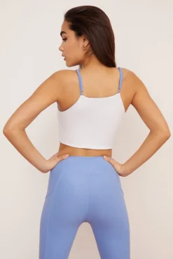 Wolven Activewear + Athleisure Reversible Crisscross Four-Way Recycled Top - Juniper