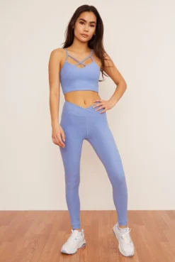 Wolven Activewear + Athleisure Reversible Crisscross Four-Way Recycled Top - Juniper