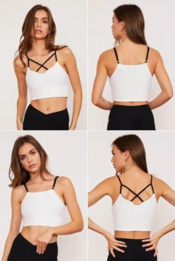 Wolven Activewear + Athleisure Reversible Crisscross Four-Way Recycled Top - Onyx 11 Wolven Activewear + Athleisure Reversible Crisscross Four-Way Recycled Top - Onyx
