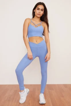 Wolven Recycled Crossover Pocket Legging - Juniper