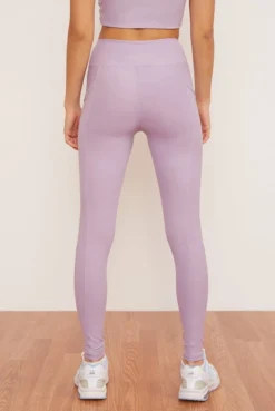 Wolven Recycled Crossover Pocket Legging - Lavender