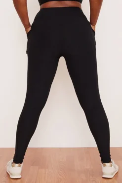 Wolven Recycled Crossover Pocket Legging - Onyx