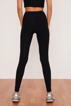Wolven Recycled Crossover Pocket Legging - Onyx