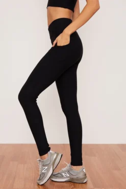 Wolven Recycled Crossover Pocket Legging - Onyx