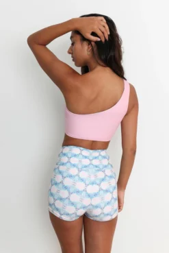 Wolven Reversible One Shoulder Recycled Swimsuit Top - Echo