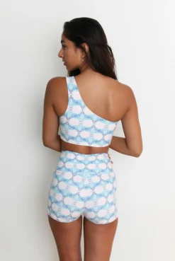 Wolven Reversible One Shoulder Recycled Swimsuit Top - Echo