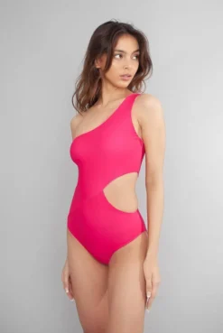 Wolven Reversible One Shoulder Recycled Swimsuit - Elektriflora