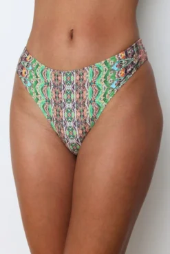 Wolven Recycled Ruched Hipster Bikini Bottom - Fauna Swim