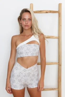 Wolven Reversible One Shoulder Recycled Top - Harmony Activewear + Athleisure