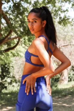 Wolven Recycled Pyramid Top - Indigo Activewear + Athleisure