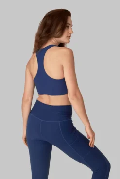 Wolven Activewear + Athleisure Recycled Yoga Top - Indigo