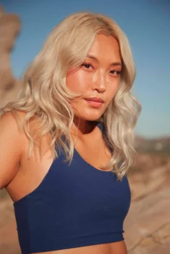 Wolven Activewear + Athleisure Recycled Yoga Top - Indigo