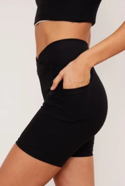 Wolven Recycled Midi Bike Short - Onyx