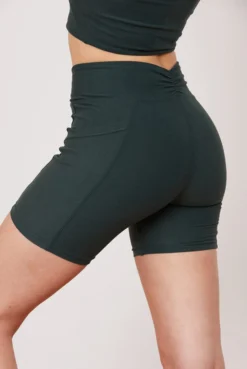 Wolven Activewear + Athleisure Recycled Midi Bike Short - Thyme 8 Wolven Activewear + Athleisure Recycled Midi Bike Short - Thyme