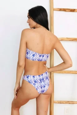 Wolven Bandeau Recycled Swimsuit Top - Oasis