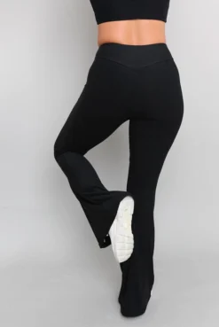 Wolven Activewear + Athleisure Recycled Bell Bottom - Onyx