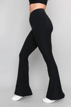 Wolven Activewear + Athleisure Recycled Bell Bottom - Onyx