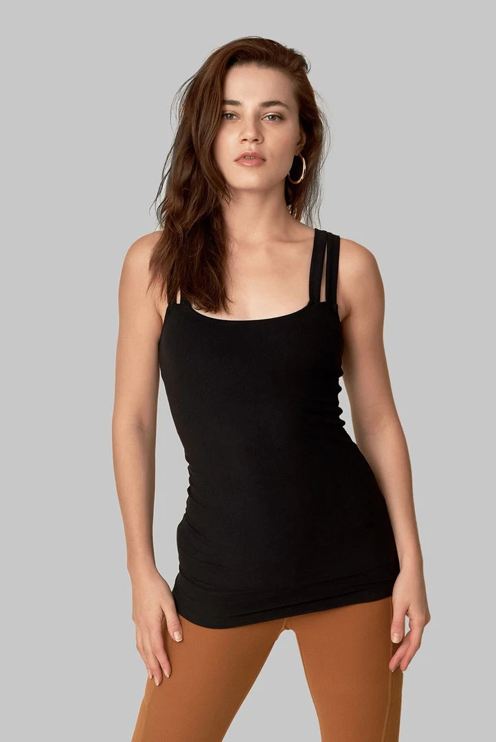 Wolven Double Cross Recycled Tank - Onyx 3 Wolven Double Cross Recycled Tank - Onyx