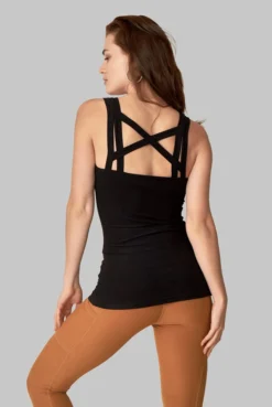 Wolven Double Cross Recycled Tank - Onyx 7 Wolven Double Cross Recycled Tank - Onyx