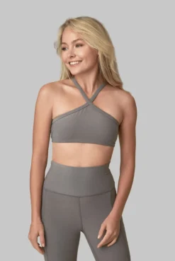 Wolven Recycled Pyramid Top - Wolf Gray Activewear + Athleisure