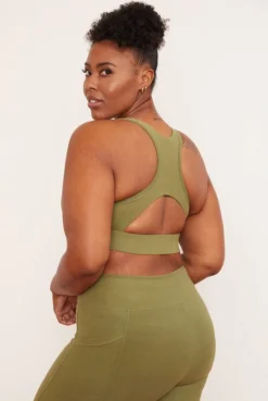 Wolven Recycled Racerback Bra - Eucalyptus Activewear + Athleisure