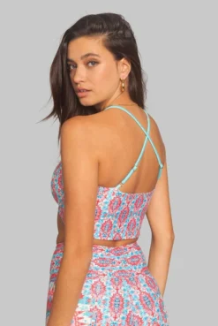 Wolven Reversible Recycled Keyhole Top - Amalfi