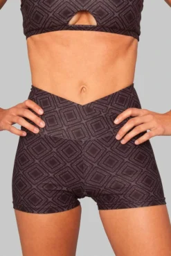 Wolven Crossover Recycled High-Waisted Short - Summit Activewear + Athleisure