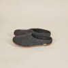 Kyrgies Best Sellers Women's Molded Sole Low Back Wool Slippers - Charcoal